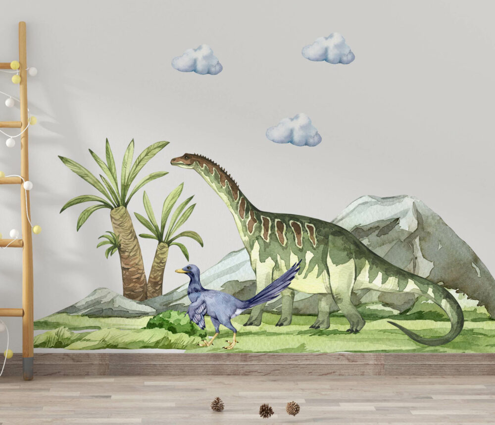 dekorajce ścienne z dinozaurami yandozaur i urbakodon