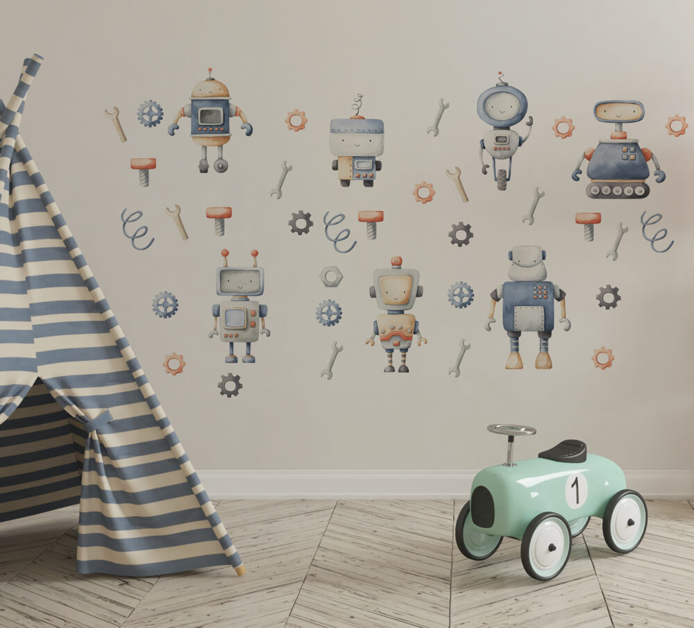 Niesamowite roboty - zestaw naklejek do dziecięcego warsztatu